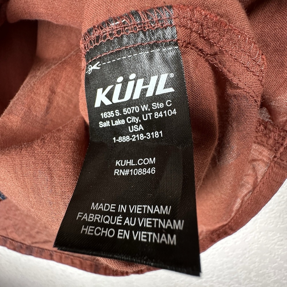 KUHL Thrive Rust Tree 7462 Button Short Sleeve Shirt Hiking Lightweight‎ Medium - Picture 8 of 13